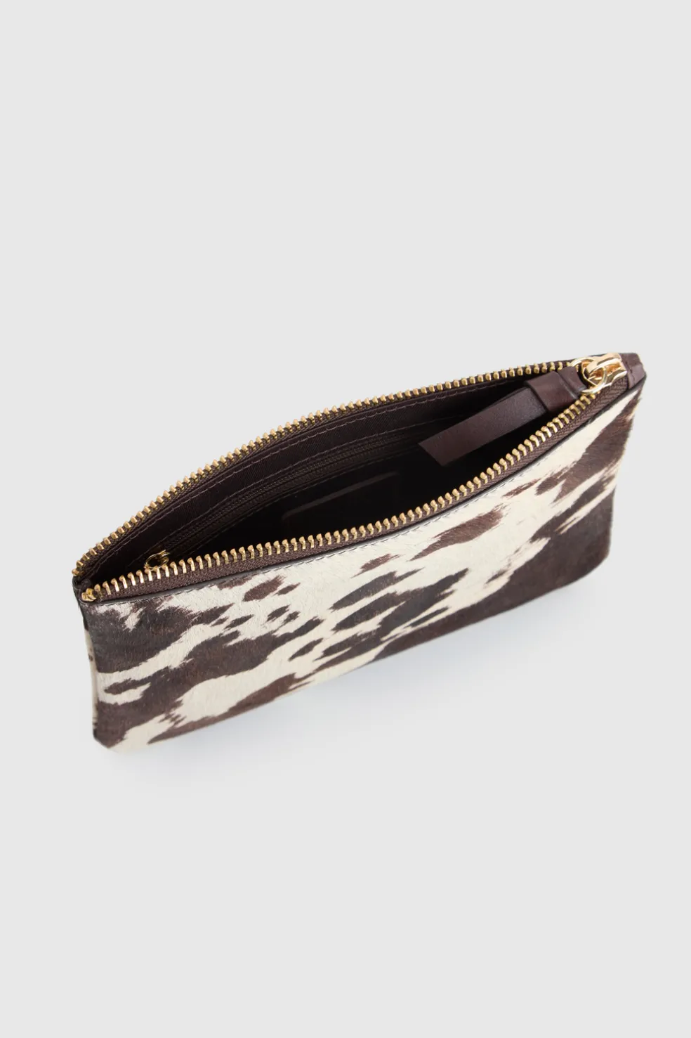 Anais Leather Cow Print Pouch