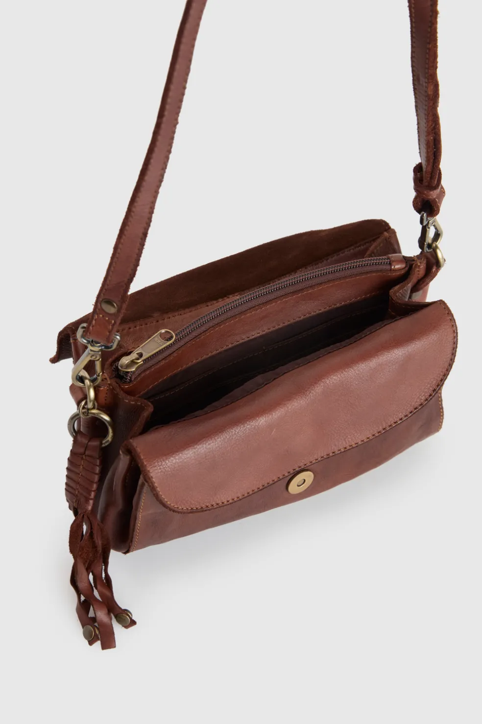 Ari Leather Flap Crossbody Bag