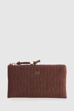Croc Suede Zip Pouch Wallet