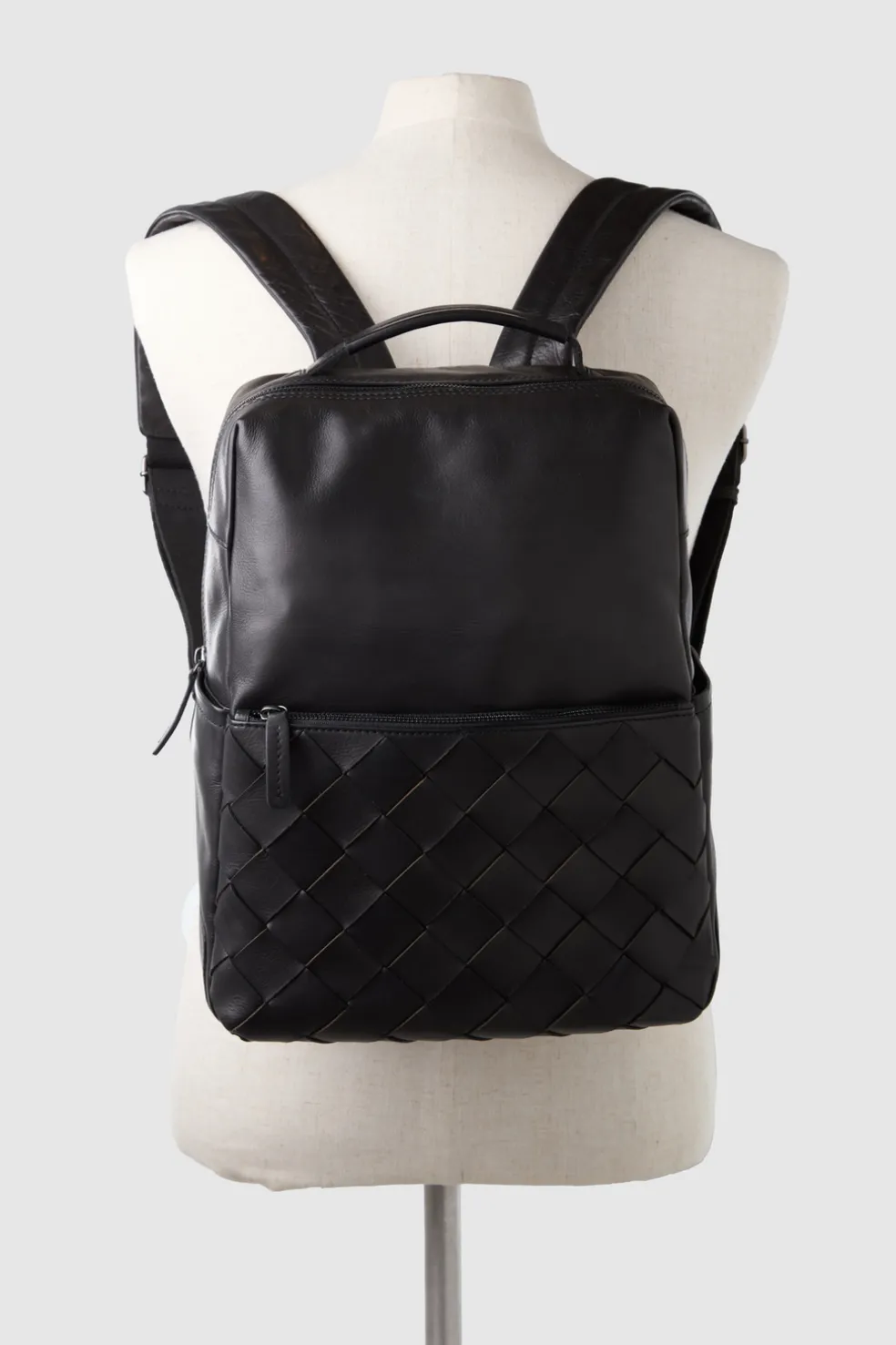 Dominic Leather Weave Backpack