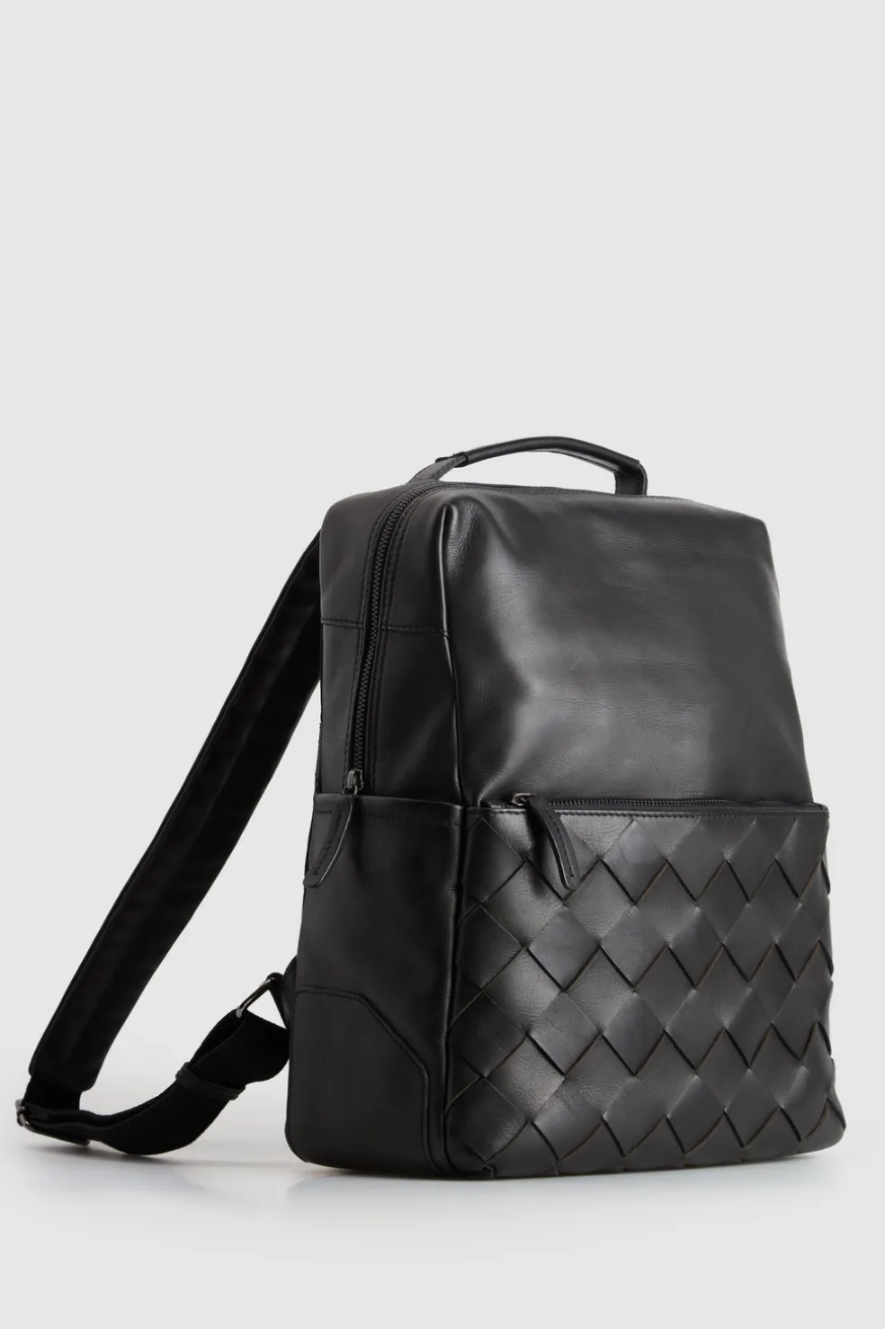 Dominic Leather Weave Backpack