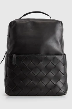 Dominic Leather Weave Backpack
