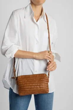 Elise Leather Weave Crossbody Bag
