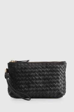 Ines Leather Weave Pouch