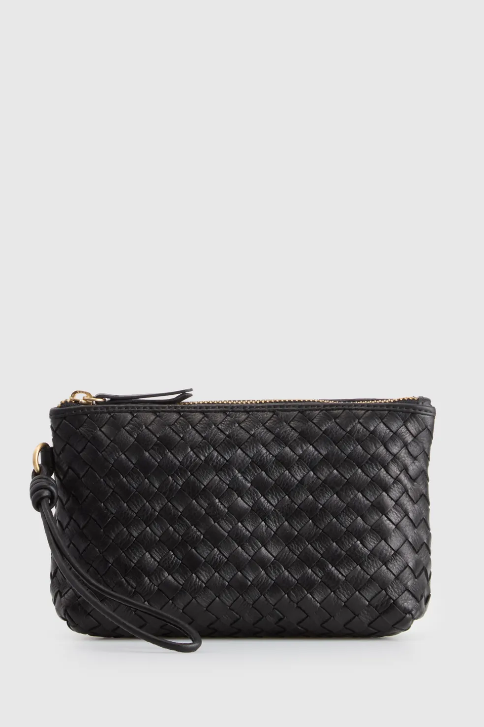 Ines Leather Weave Pouch