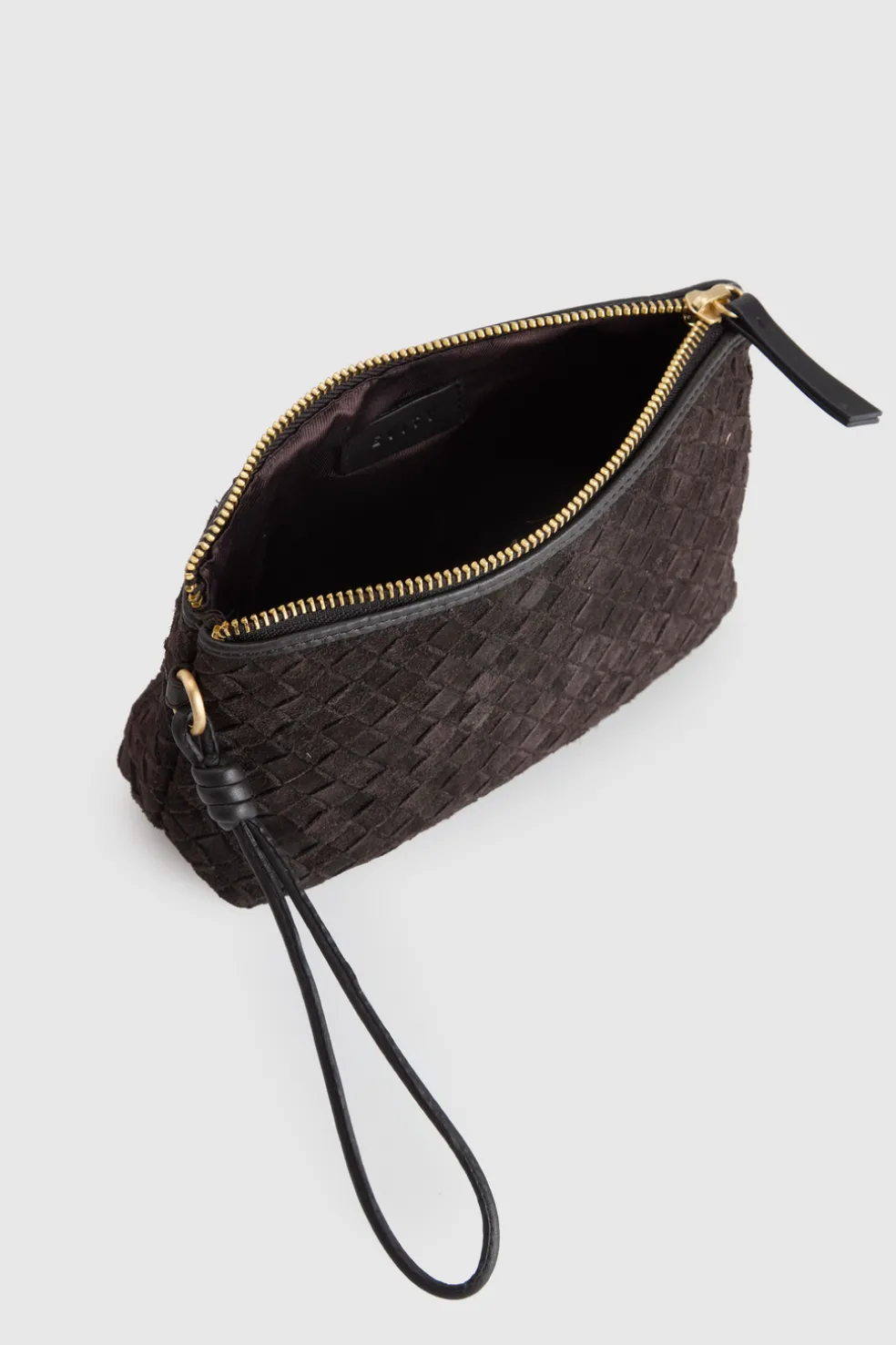 Ines Suede Weave Pouch
