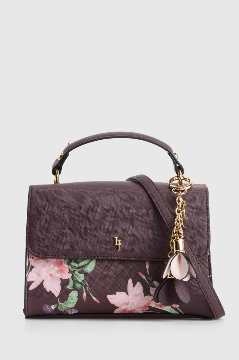 Iris Floral Top Handle Bag