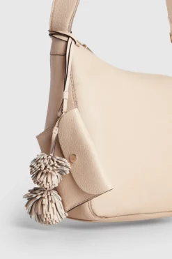 Leather Pom Pom Coin Purse Charm