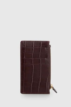 Lila Croc Emboss Leather CC Holder