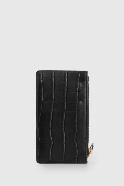 Lila Croc Emboss Leather CC Holder