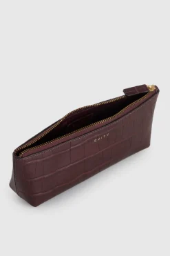 Lila Croc Emboss Pencil Case