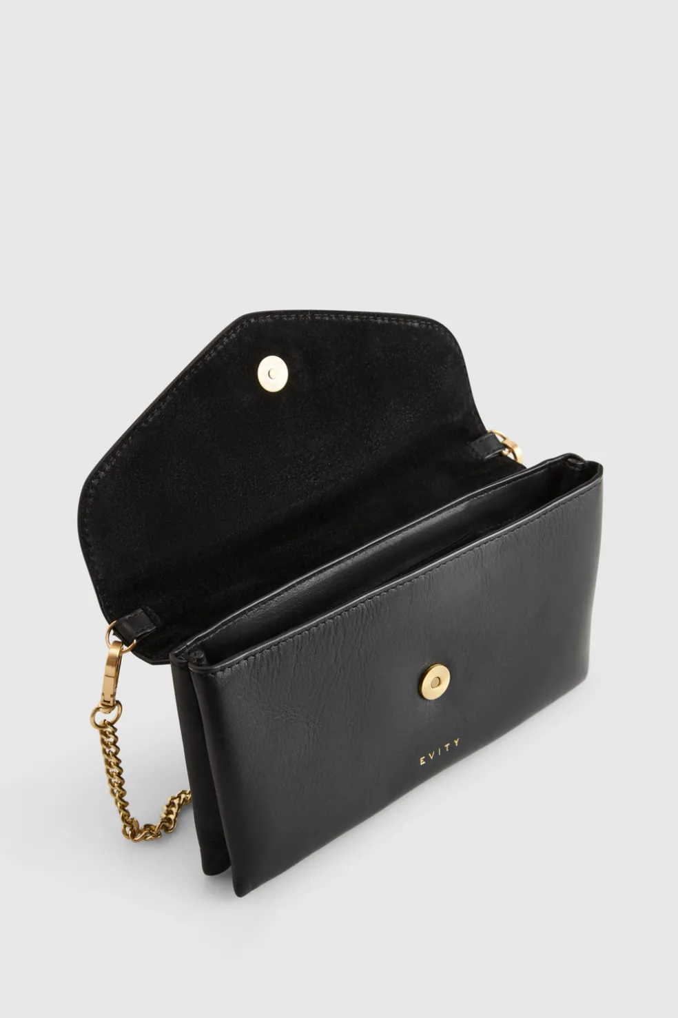 Lila Leather Chain Crossbody Purse
