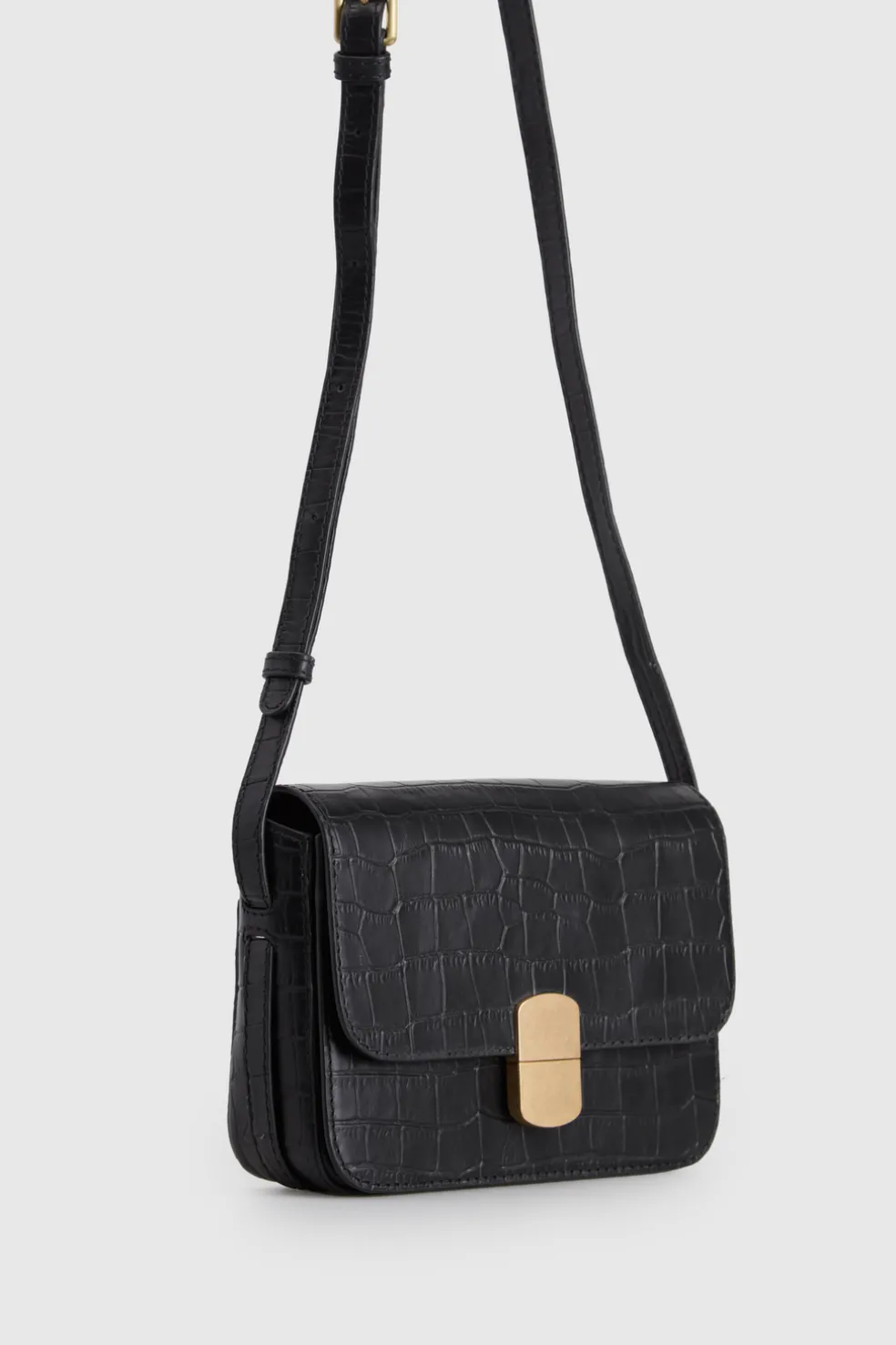 Lila Leather Flap Crossbody Bag