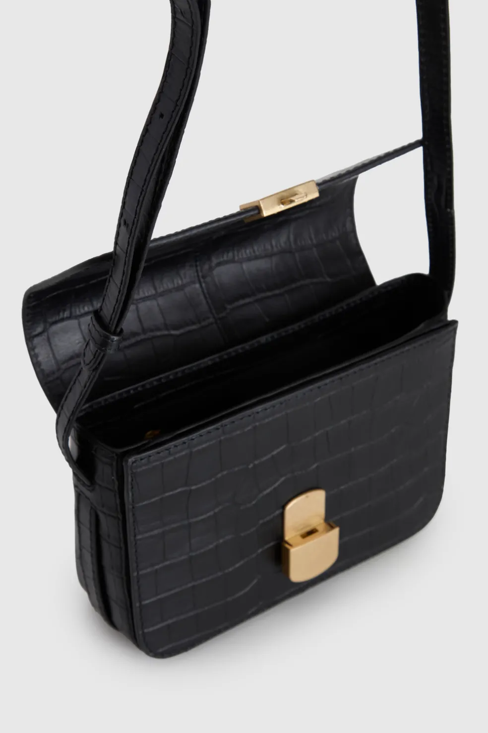 Lila Leather Flap Crossbody Bag