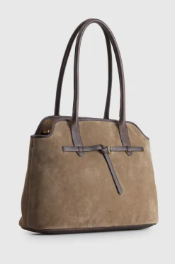 Malia Leather Suede Tote Bag