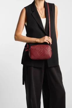 Margo Leather Weave Crossbody Bag