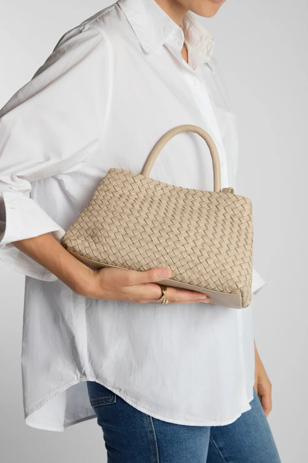 Margo Leather Weave Shopper Bag