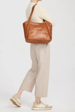 Maya Leather Buckle Tote Bag