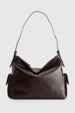 Narda Leather Pocket Hobo Bag