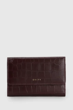 RFID Lila Croc Emboss Med Wallet