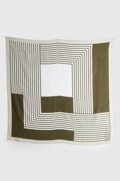 Silk Scarf Geometric Print